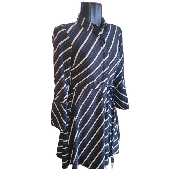 Banana Republic Black Striped Dress with Matching Belt 2P - Picture 3 of 7